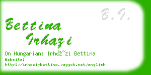 bettina irhazi business card